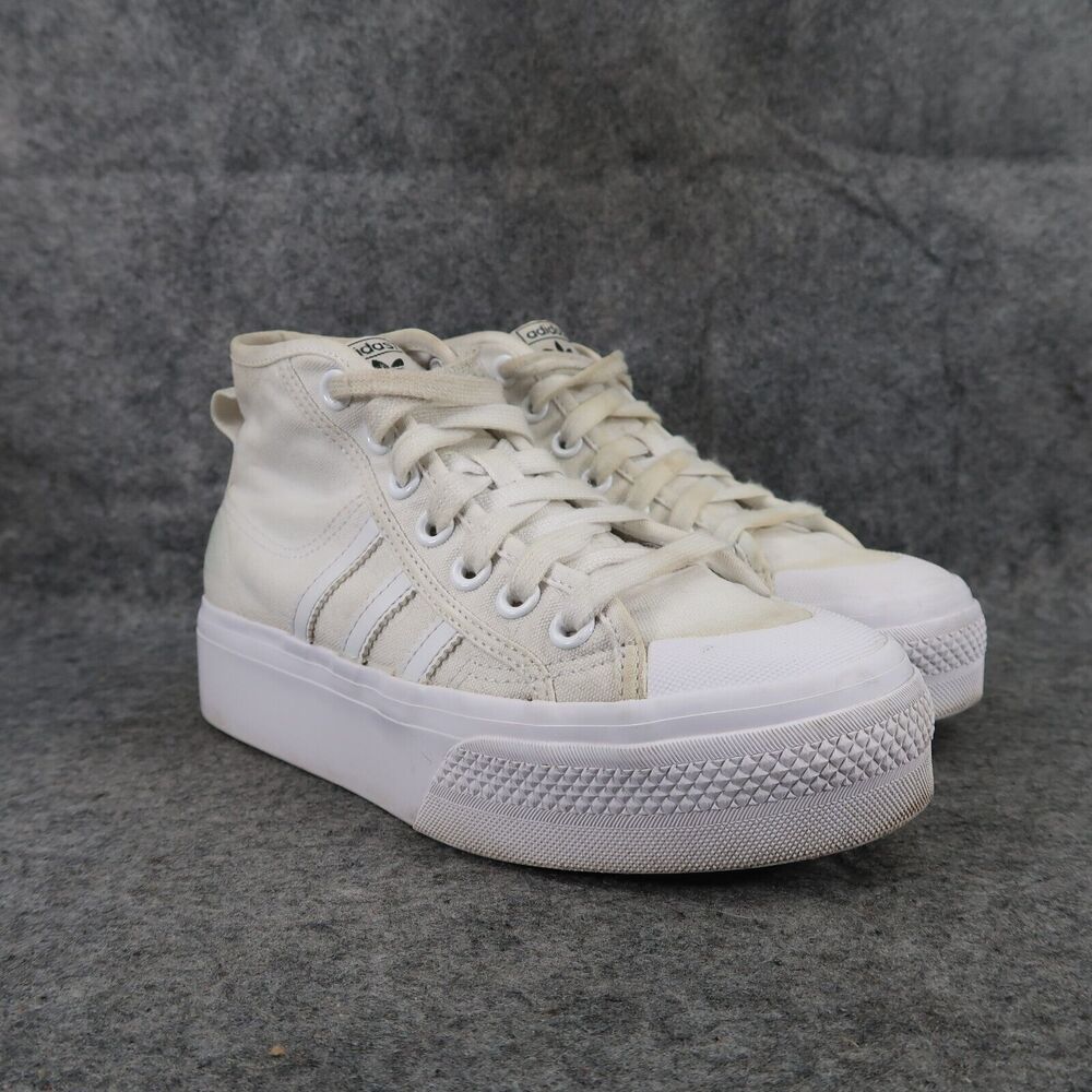 Adidas Shoes Womens 5.5 Sneakers Nizza Platform Mid Street Style Fashion White